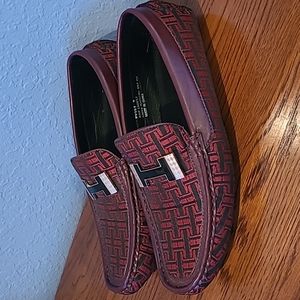 Pavini Italian-Style Driving Mocassins Men's 9 rn# 140957 burgundy/black